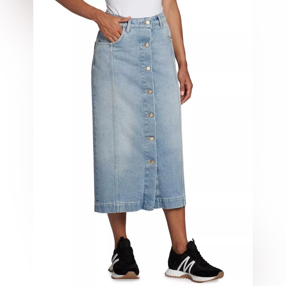 Moncler button-up denim midi skirt